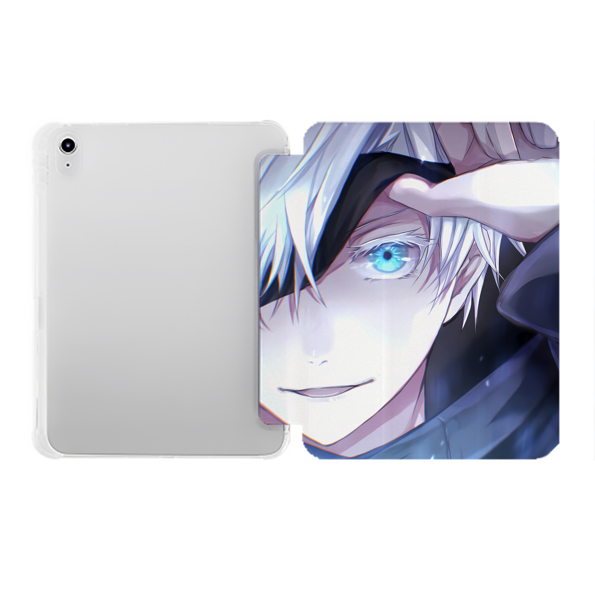 （画像用） 呪術廻戦 Jujutsu Kaisen IPad ケース ペン収納付き 三つ折りスタンド PUレザー×シリコン 対応機種9.5/10.5/10.9インチ